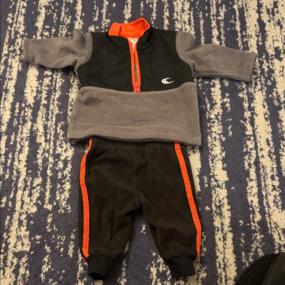 Carter's Black and Gray Kids Matching Set with Orange Accents